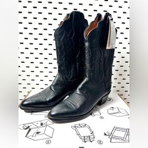 Lucchese 2000 Black Leather Western Cowboy Boots Women’s Size 7